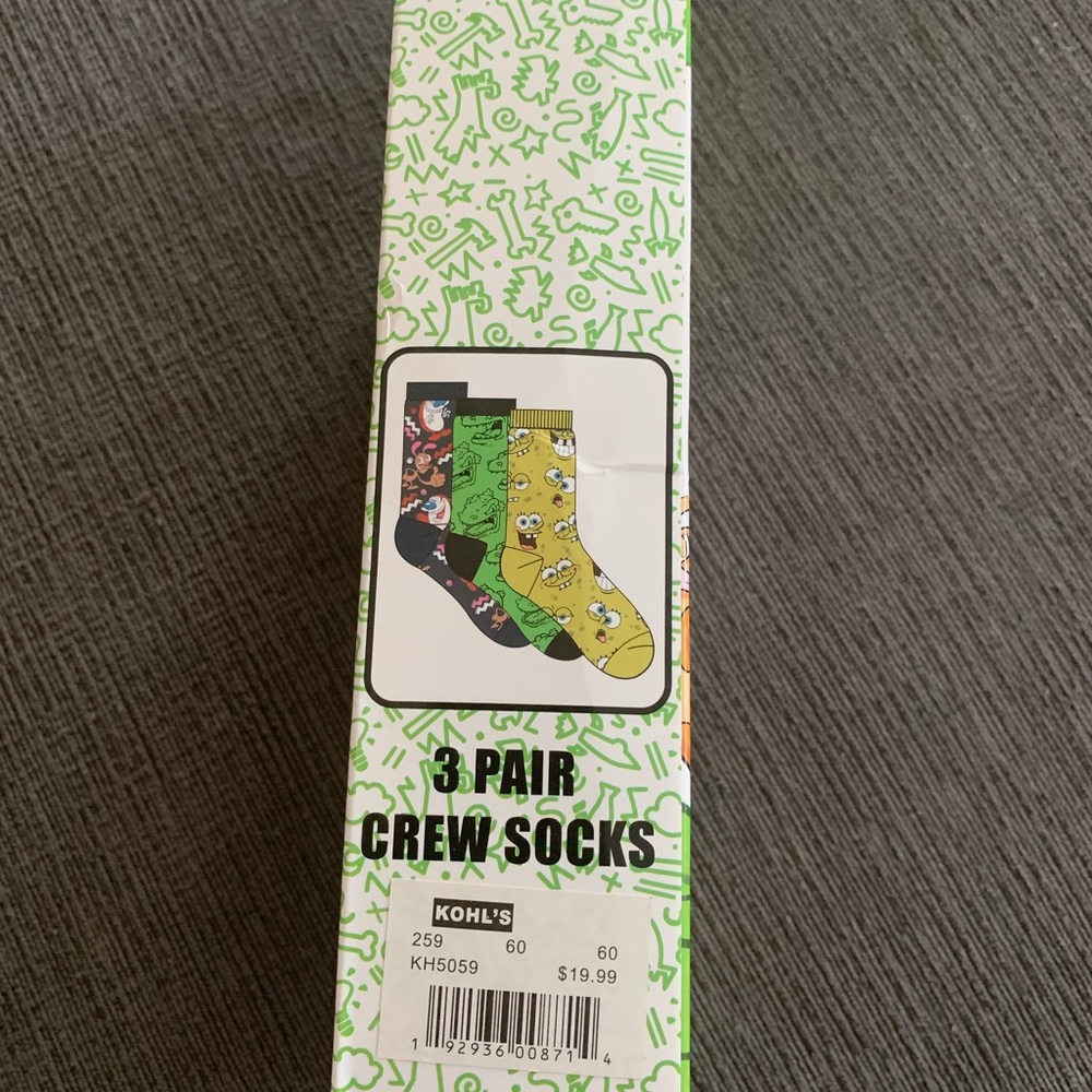 NWT Mens NICKELODEON Character Socks 3 Pk Sz 6-12 - Picture 3 of 5